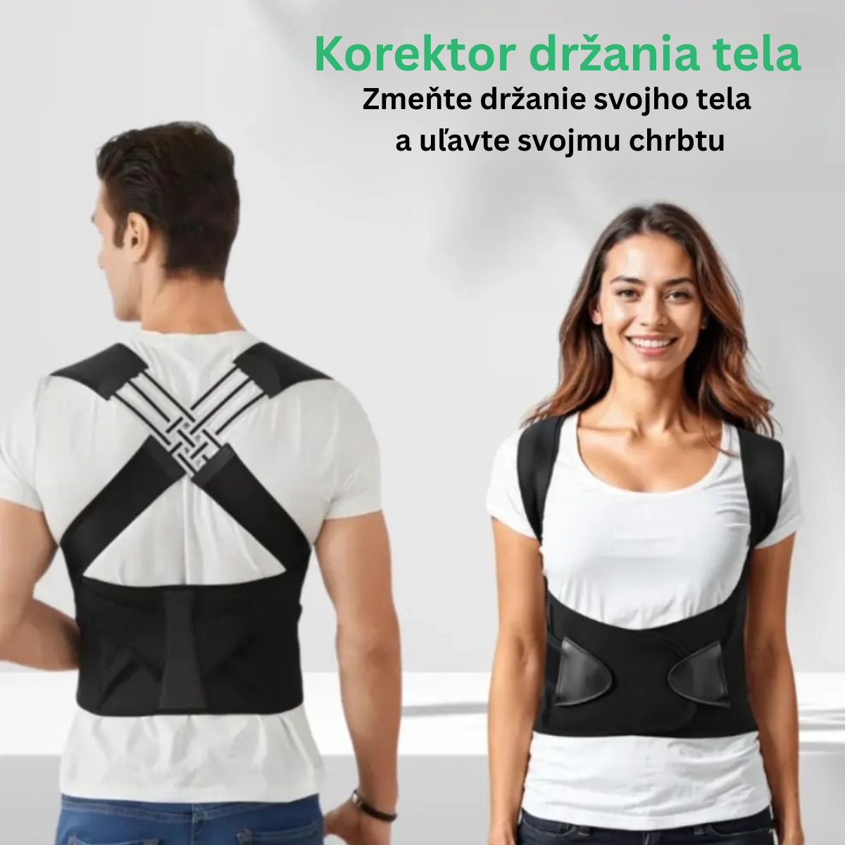 Korektor držania tela s okamžitým účinkom – Postav sa rovno. Uľav si od bolesti chrbta. Pocíť rozdiel už od prvého dňa.