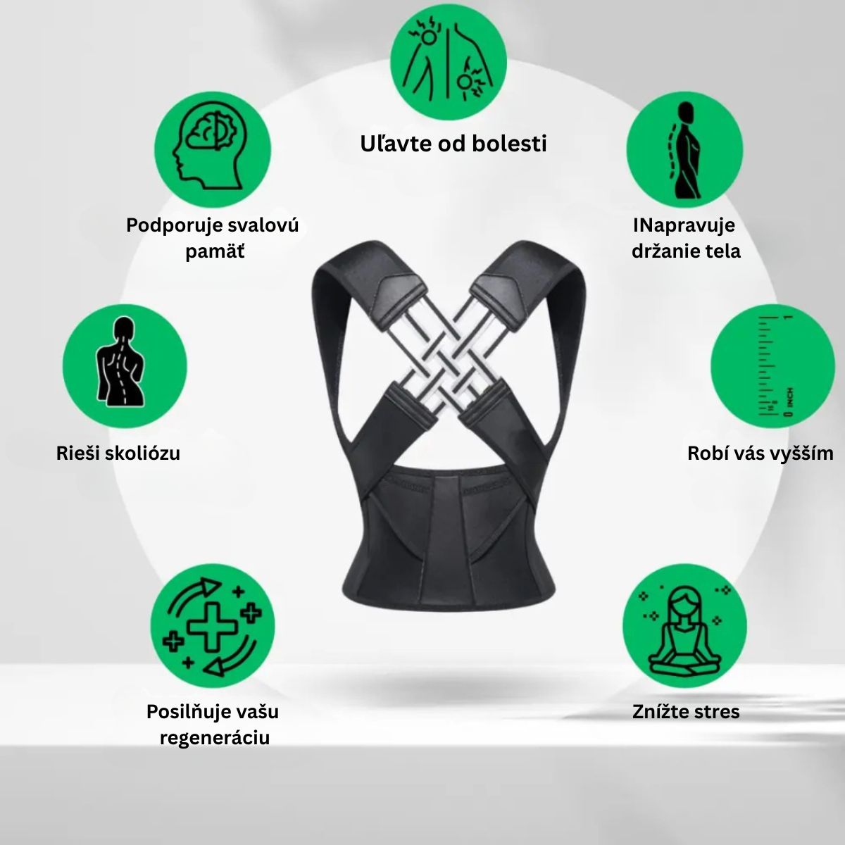 Korektor držania tela s okamžitým účinkom – Postav sa rovno. Uľav si od bolesti chrbta. Pocíť rozdiel už od prvého dňa.